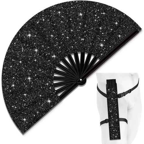 Glitter Folding Fan for Festivals Parties Outdoor Events and For Raves - Bild 2 von 44