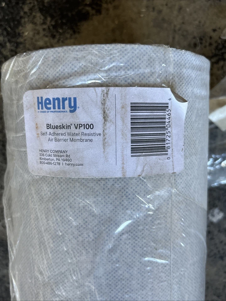 Henry Blueskin VP100 Self-Adhered Water Resistive Air Barrier Membrane 48" X 100 - Image 3 of 3