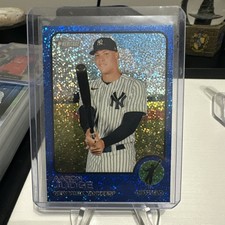 2022 Topps Heritage - Aaron Judge #44 Chrome Blue Sparkle