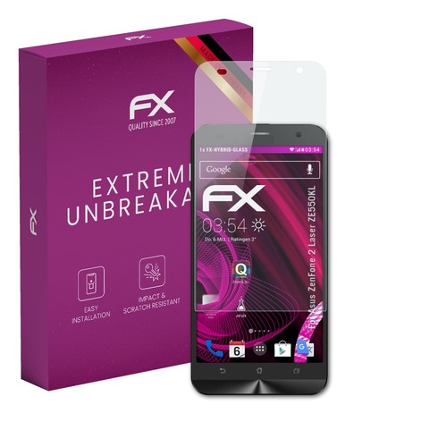 atFoliX Glass Protector for Asus ZenFone 2 Laser ZE550KL 9H Hybrid-Glass - Picture 1 of 8