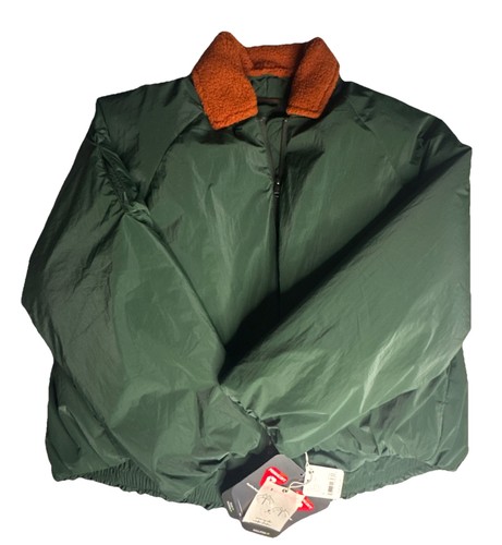 NWT- Free People movement Outpost Bomber Jacket Dark Green Sherpa Small - Picture 3 of 10