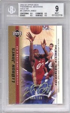 2003 LeBron James Rookie UD Phenomenal Beginning Gold /100 Facsimile Auto BGS 9