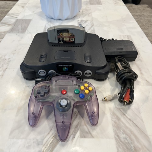 Nintendo 64 N64 Console OEM Bundle Complete w/ 1 Official Controller + Game - Picture 1 of 12