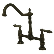 Kingston Brass KS1175AL Heritage Bridge Kitchen Faucet, Oil Rubbed Bronze