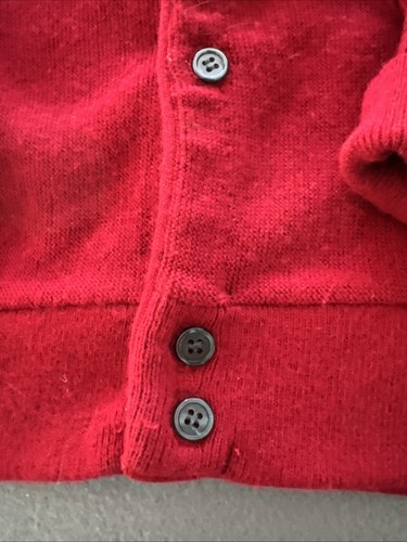Vintage Jantzen Strick Cardigan Pullover Herren 2XL Rot Made In USA Kurt Cobain - Bild 4 von 9