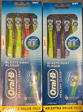 8 Count Oral-B Healthy Clean Toothbrushes - Soft Bristles - 2 Packs of 4