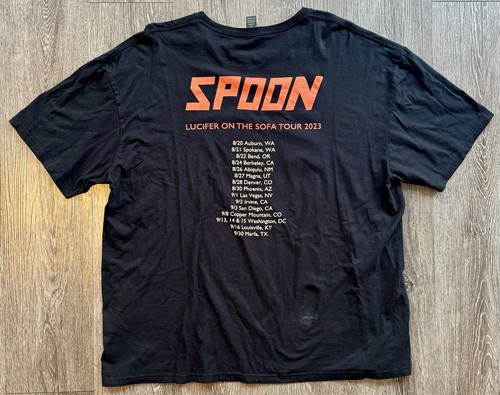 SPOON Lucifer On The Sofa Tour 2022 Black Alternative Indie Rock Band Tee 2XL - Picture 4 of 7