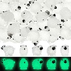 50 Pcs Christmas Mini Sheep Figurine Miniature Resin Sheep Figurine White Lam...