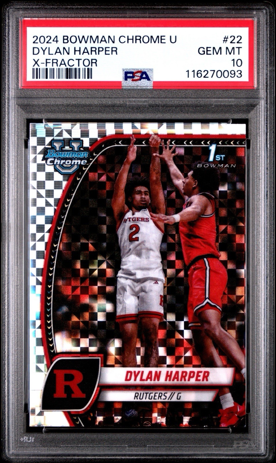 Dylan Harper 2024 Bowman Chrome U 22 X-Fractor Rookie RC PSA 10