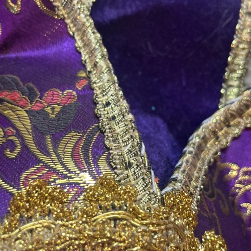 Máscara Estilo Veneciano Púrpura y Dorado Mascarada Fiesta Mardi Gras Halloween/Exhibición - Imagen 14 de 24