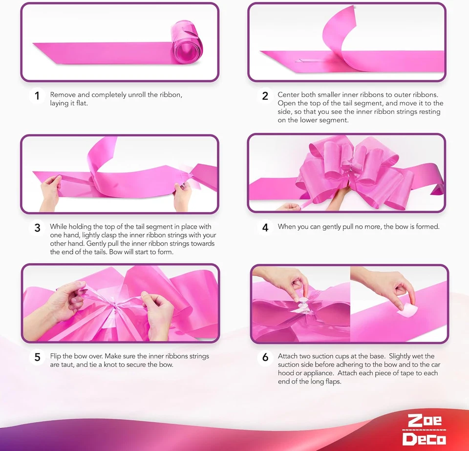 - Arco de coche grande - Rosa, 30 pulgadas - Arco de coche gigante con 2 arcos accesorios dorados para el nacimiento Foto 4 de 4