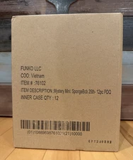 Funko Spongebob Squarepants Mystery Minis Vinyl Figure Sealed Display Case of 12