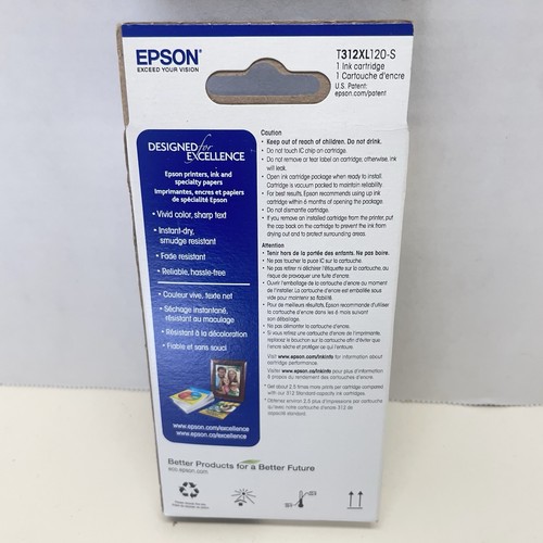 EPSON 312 Claria Photo HD Ink High Capacity Black Cartridge T312XL120-S 10/27 - 第 2/3 張圖片