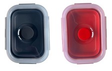 Fackelmann Tierfutternapf mit Deckel, faltbar Silikon 350ml, Farbe Grau oder Rot