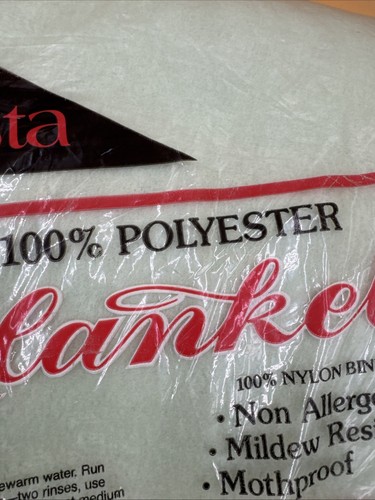 Vintage Siesta Decke Satinborte Mintgrün Double 100% Polyester 72x90 Neu aus altem Lagerbestand!!! - Bild 5 von 6