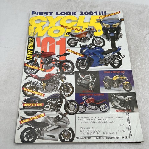 Cycle World Motorcycle Magazine 2000 Lot of 9 Issues Honda Suzukis Yamaha BMW - Picture 11 of 11