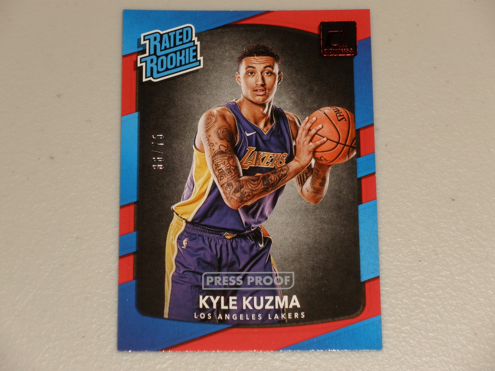2017-18 Donruss Rated Rookie Red Press Proof #174 Kyle Kuzma 36/75 RC