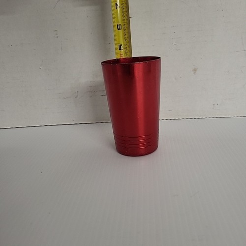Vintage 1950's Red Anodized Aluminum SET OF 5 glasses - Bild 4 von 5