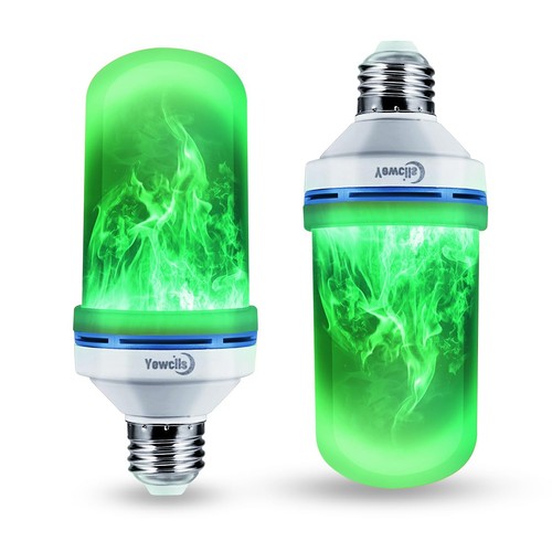LED Flame Effect Light Bulb, 4 Modes E26 Base Fire Light Bulbs with Gravity S...
