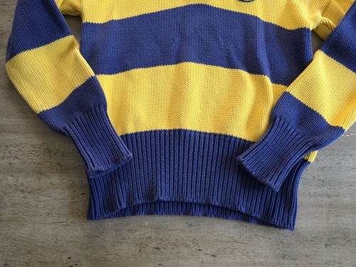 Vintage 90s Polo Ralph Lauren Cookie Knit Rugby Sweater Striped Japan Sz M Rare! - Picture 7 of 13