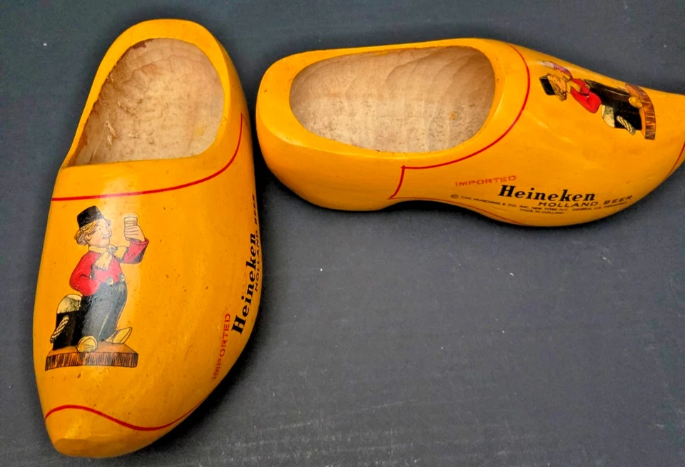 One Heineken wooden shoe clog, antique vintage decoration for man cave - Image 2 of 4