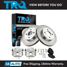 Front Ceramic Brake Pad, Rotor & Caliper Kit w/ Chemicals for Chevy