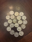 Lot of 20  Washington Quarters-90% Silver 25c coins P & D Mints 1947-1964