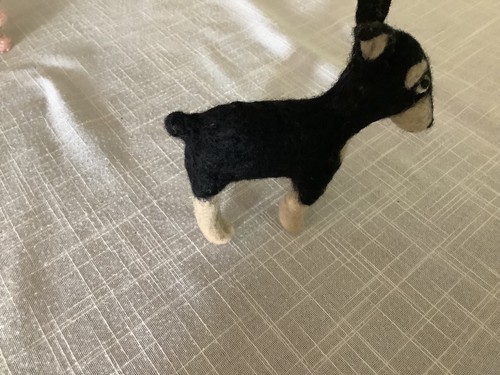 Nadelgefilzt braun und schwarz Dobermann Hund - Bild 7 von 7