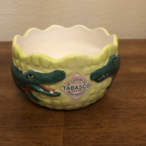 Tabasco Heiße Sauce Alligatoren Helle Keramik 5" Snack Dip Schale Schüssel McIlhenny Co.