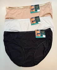 NWT Vanity Fair Illumination Hipster Panty 18107 Blk White Beige 6/M, 7/L, 8/XL