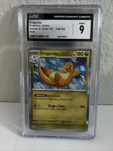 CGC Graded 9 Mint Dragonite 149/165 151 Holo Rare Pokemon Card Scarlet & Violet