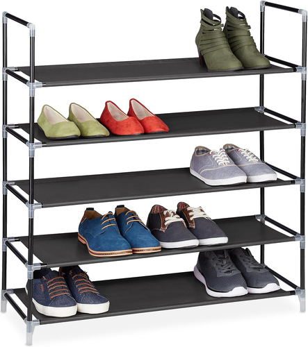 Scarpiera Salvaspazio XL, Con Rivestimento in Tessuto Non Tessuto, 5 Ripiani per - Foto 1 di 12