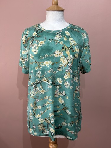 Neu mit Etikett L’Agence türkis blau tailliert Blumen Ressi T-Shirt Etikett Größe XXL UK 20