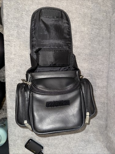 AMBICO weiches schwarzes Leder Kamera Video Camcorder Tasche verstellbarer Riemen Vintage - Bild 7 von 13