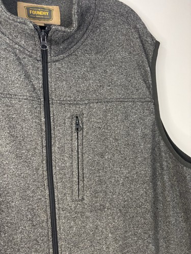 Foundry Men’s 2XL Gray Zip Up Fleece Lined Vest - Picture 2 of 9