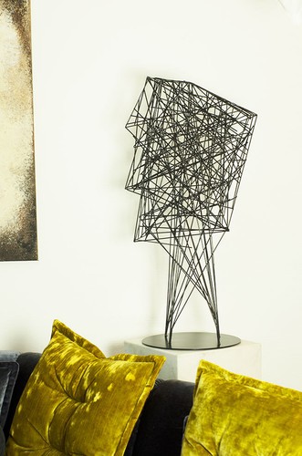 Modern abstract steel artwork hand welded finish mat black. Height 80 cm. - Picture 4 of 4