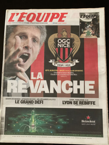L'Equipe Journal 24/10/2015; Revanche GFC Ajaccio-OGC Nice/ Coupe du monde Rugby - Photo 1/2