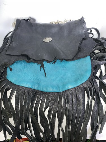 Genuine Butter Soft Leather Fringe Biker Belt Bag - Picture 1 of 4