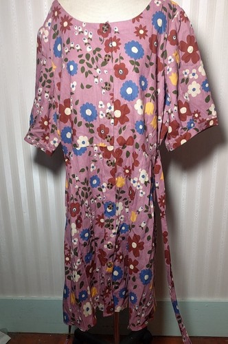 Modcloth + Princess Highway Womens Plus Sz 22 Floral Dress Linen Blend Belt New - Picture 3 of 11