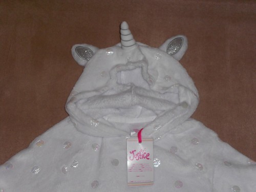 NEW, GIRLS JUSTICE PLUSH HOODED 2 PIECE PAJAMA SET, SIZE S (7/8) - Picture 2 of 2