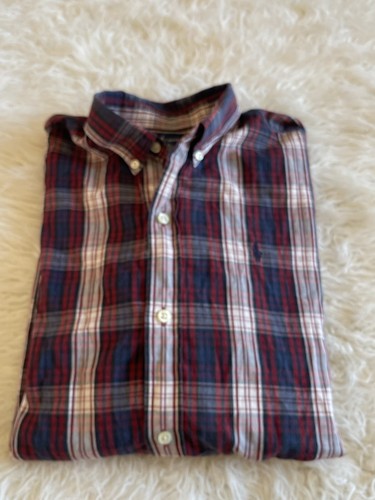 Ralph Lauren Polo Boy's XL Button Down Long Sleeve Red Blue Plaid Shirt BIN U - Picture 3 of 8