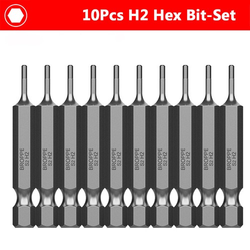 10pcs 50mm Assorted Screwdriver Bit Set Hex Phillips Torx Slotted 1/4" Hex Shank - Picture 18 of 32