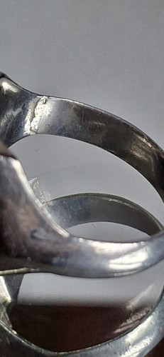 MEN'S 925 STERLING SILVER, GOLD AND DIAMOND FD SIGNET RING SIZE 8.5 - Picture 15 of 16