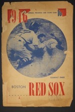 Baseball Program  1946 Boston Red Sox Official Score Card Fenway Park- Poor
