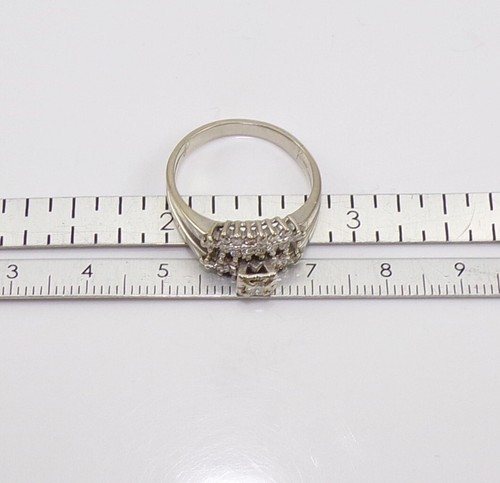Juego de anillos de compromiso de diamantes de 0,47 quilates de oro blanco de 14 quilates de colección talla 8,5 GNL - Imagen 5 de 5
