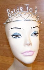 Wedding Bridal Shower Bride Bachelorette Party Crystal "Bride To B" Tiara Crown 