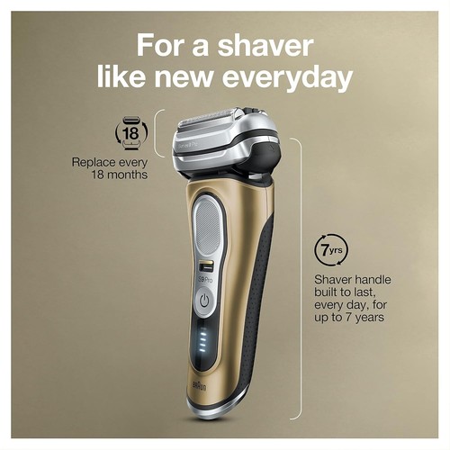 Braun 9419S Pro Wet & Dry Shaver with ProLift Beard Trimmer - Gold - Picture 8 of 8