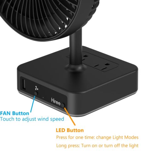 Desk Fan With Usb Charging Port 6.7 Inch 2 Speeds Small Desktop Table Fan With U - Picture 5 of 7