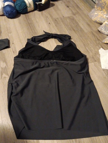 Cupshe, XL, high-cut bikini bottom, Dark Gray, Tie Behind Neck Top, NWT - Picture 4 of 4
