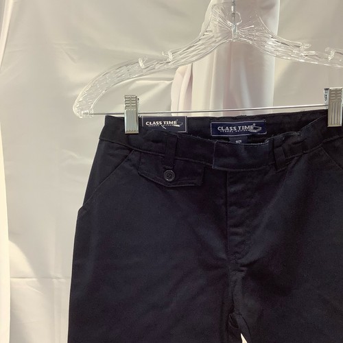 Class Time Girls Straight Leg Flat Front Navy Blue School Uniform Pants - Picture 7 of 10